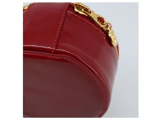 CHANEL COCO Marchio Scatola per Gioielli Pelle Lucida Rossa Oro CC Auth LNZ684V Rosso D'oro - vista 10