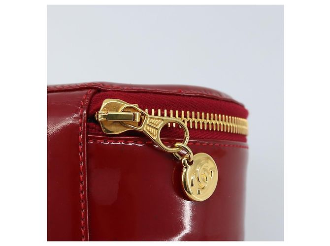 CHANEL COCO Marchio Scatola per Gioielli Pelle Lucida Rossa Oro CC Auth LNZ684V Rosso D'oro - vista 12