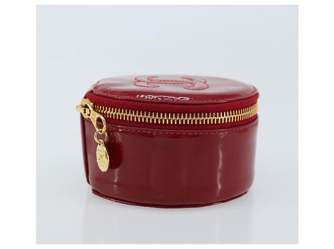 CHANEL COCO Marchio Scatola per Gioielli Pelle Lucida Rossa Oro CC Auth LNZ684V Rosso D'oro - vista 5