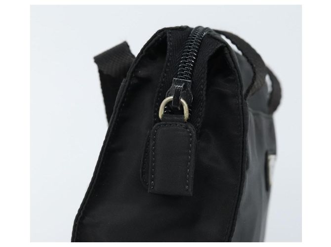 PRADA Borsa a mano in nylon nero argento Auth BSZ146 - vista 15