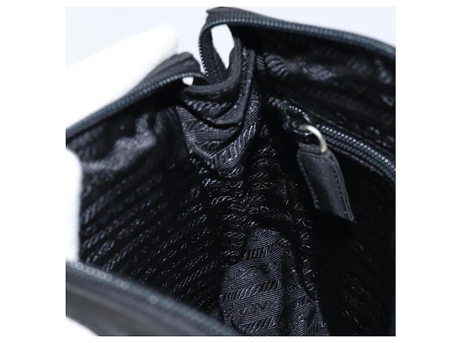 PRADA Borsa a mano in nylon nero argento Auth BSZ146 - vista 19