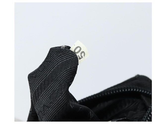PRADA Borsa a mano in nylon nero argento Auth BSZ146 - vista 23