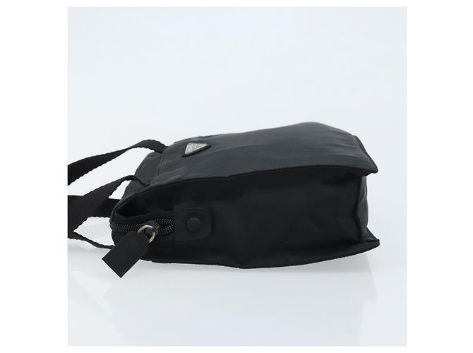 PRADA Borsa a mano in nylon nero argento Auth BSZ146 - vista 5