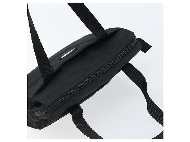 PRADA Borsa a mano in nylon nero argento Auth BSZ146 - vista 6