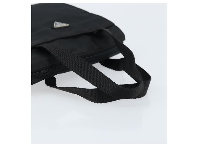 PRADA Borsa a mano in nylon nero argento Auth BSZ146 - vista 7