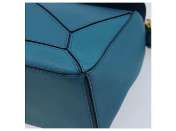 LOEWE - Borsa Puzzle Studio Ghibli Borsa a Mano Pelle 2way Blu Oro Auth ka3244SM D'oro - vista 16