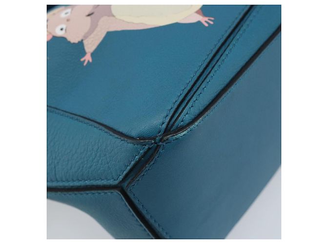 LOEWE - Borsa Puzzle Studio Ghibli Borsa a Mano Pelle 2way Blu Oro Auth ka3244SM D'oro - vista 17