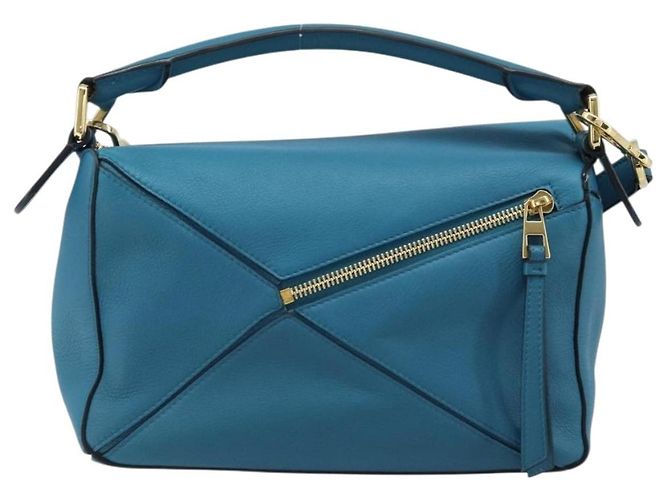 LOEWE - Borsa Puzzle Studio Ghibli Borsa a Mano Pelle 2way Blu Oro Auth ka3244SM D'oro - vista 2