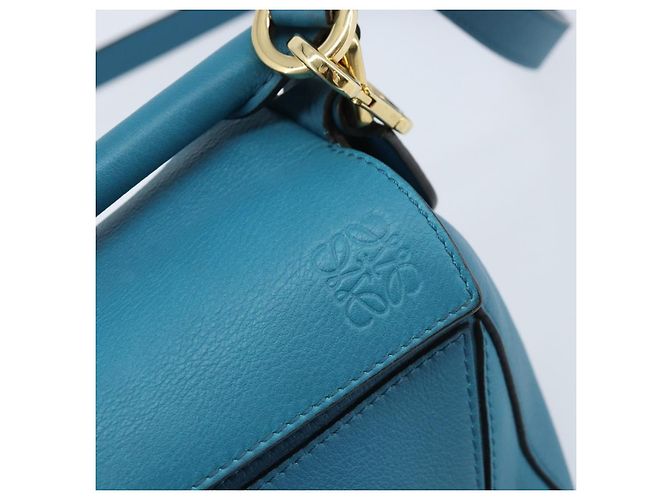 LOEWE - Borsa Puzzle Studio Ghibli Borsa a Mano Pelle 2way Blu Oro Auth ka3244SM D'oro - vista 20