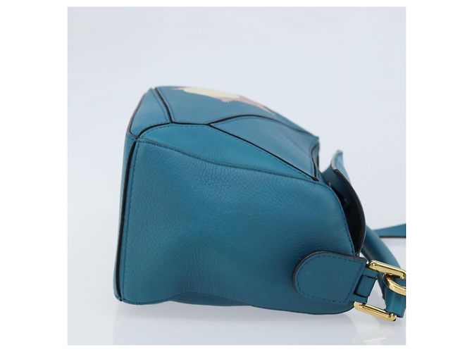 LOEWE - Borsa Puzzle Studio Ghibli Borsa a Mano Pelle 2way Blu Oro Auth ka3244SM D'oro - vista 3