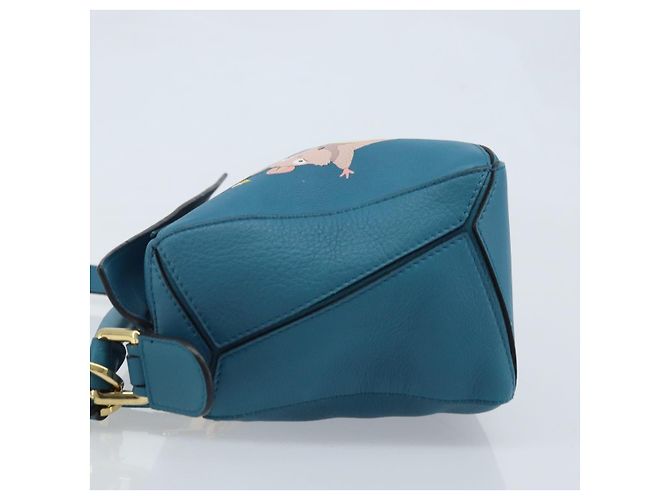 LOEWE - Borsa Puzzle Studio Ghibli Borsa a Mano Pelle 2way Blu Oro Auth ka3244SM D'oro - vista 4