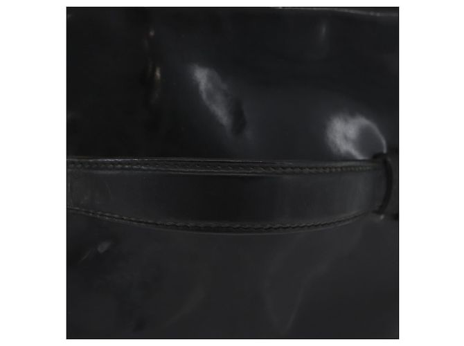 CHANEL COCO Marca Borsa Vanity in Pelle Lucida 2in1 Nera Oro CC Auth ARZ446 Nero D'oro - vista 7