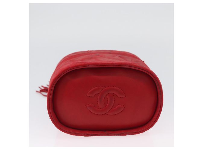 CHANEL Schultertasche aus Lammleder Rot Gold CC Auth AMZ310A Golden - Ansicht 10