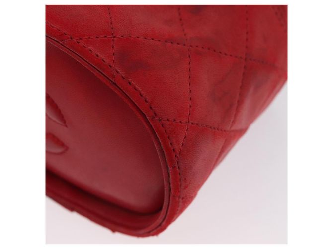 CHANEL Schultertasche aus Lammleder Rot Gold CC Auth AMZ310A Golden - Ansicht 12
