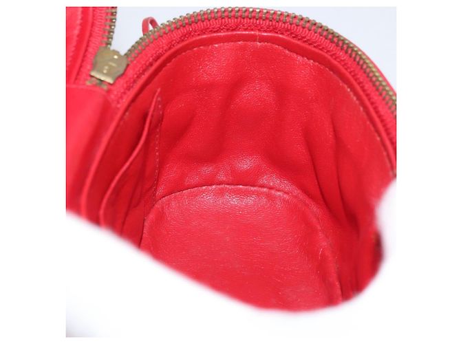 CHANEL Schultertasche aus Lammleder Rot Gold CC Auth AMZ310A Golden - Ansicht 19