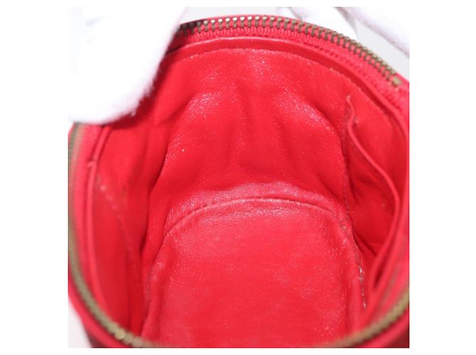 CHANEL Schultertasche aus Lammleder Rot Gold CC Auth AMZ310A Golden - Ansicht 20