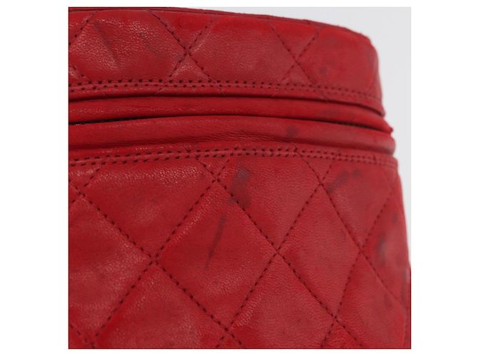 CHANEL Schultertasche aus Lammleder Rot Gold CC Auth AMZ310A Golden - Ansicht 3