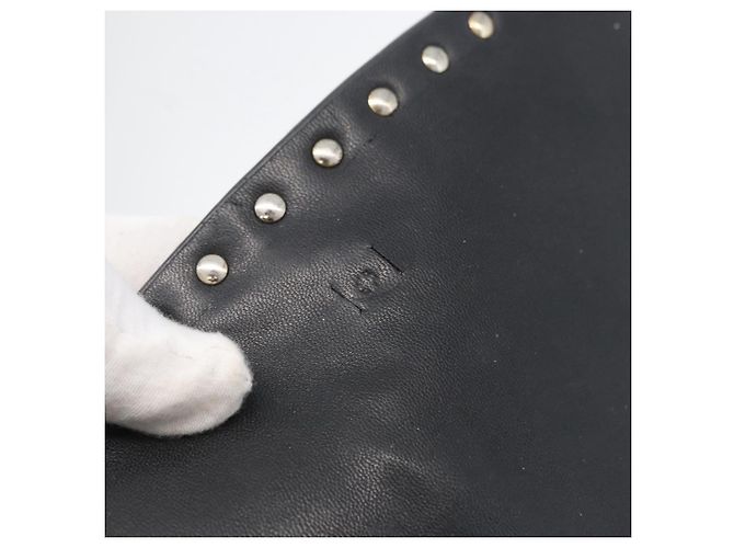VALENTINO Pochette in pelle nera Auth bs33847 Nero - vista 10