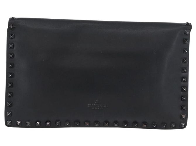 VALENTINO Pochette in pelle nera Auth bs33847 Nero - vista 13