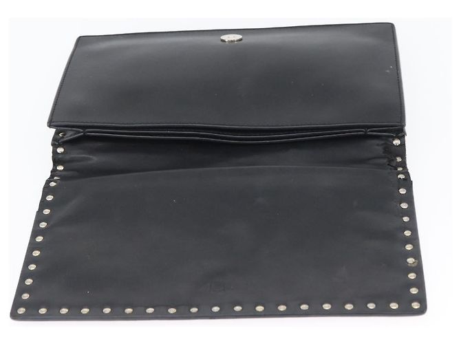 VALENTINO Pochette in pelle nera Auth bs33847 Nero - vista 19
