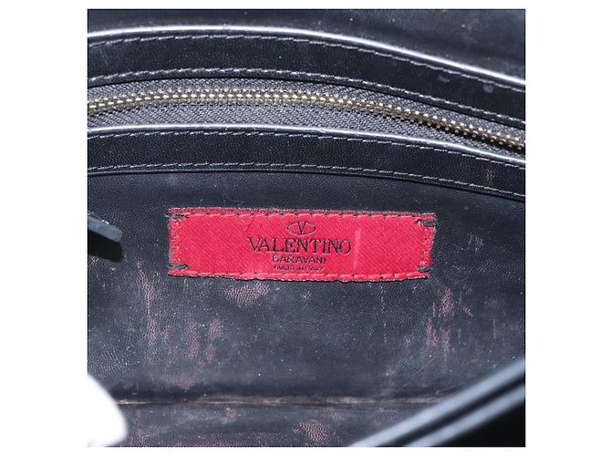 VALENTINO Pochette in pelle nera Auth bs33847 Nero - vista 20