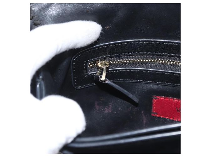VALENTINO Pochette in pelle nera Auth bs33847 Nero - vista 24