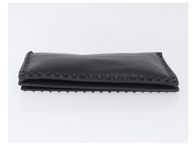 VALENTINO Pochette in pelle nera Auth bs33847 Nero - vista 6
