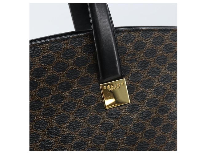Céline Borsa a mano in tela Macadam CELINE in pelle PVC nera e oro Auth bs34056 Nero D'oro - vista 15