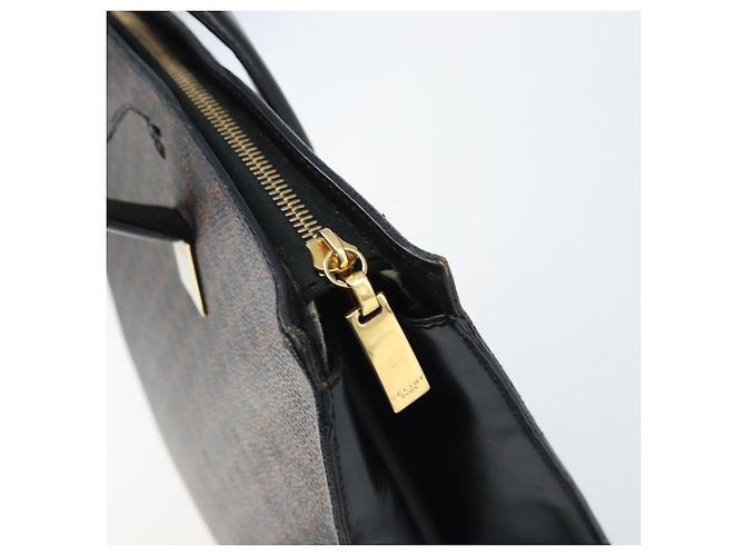 Céline Borsa a mano in tela Macadam CELINE in pelle PVC nera e oro Auth bs34056 Nero D'oro - vista 16