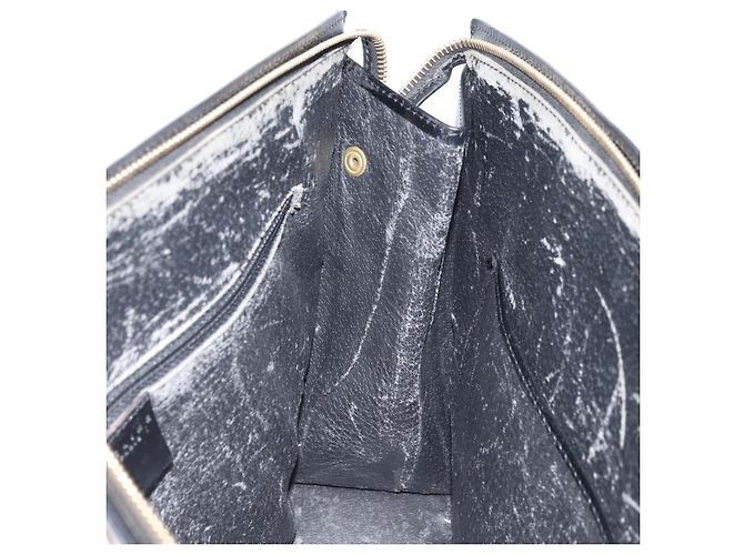 Céline Borsa a mano in tela Macadam CELINE in pelle PVC nera e oro Auth bs34056 Nero D'oro - vista 20