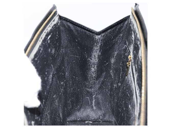 Céline Borsa a mano in tela Macadam CELINE in pelle PVC nera e oro Auth bs34056 Nero D'oro - vista 21