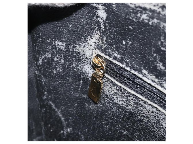 Céline Borsa a mano in tela Macadam CELINE in pelle PVC nera e oro Auth bs34056 Nero D'oro - vista 22