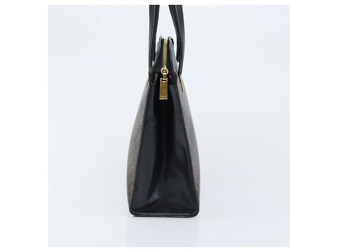 Céline Borsa a mano in tela Macadam CELINE in pelle PVC nera e oro Auth bs34056 Nero D'oro - vista 5