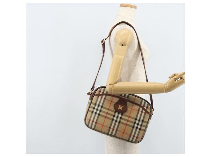 Burberrys Nova Check Shoulder Bag Canvas Beige Gold Auth ep13747 Golden - view 22
