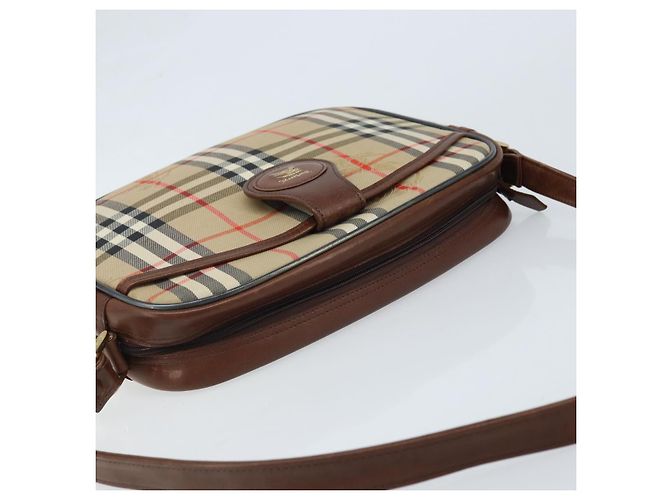 Burberrys Nova Check Shoulder Bag Canvas Beige Gold Auth ep13747 Golden - view 6