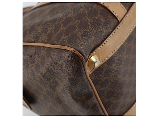 Céline Borsa a mano in tela Macadam CELINE in pelle PVC marrone oro Auth bs33973 D'oro - vista 13