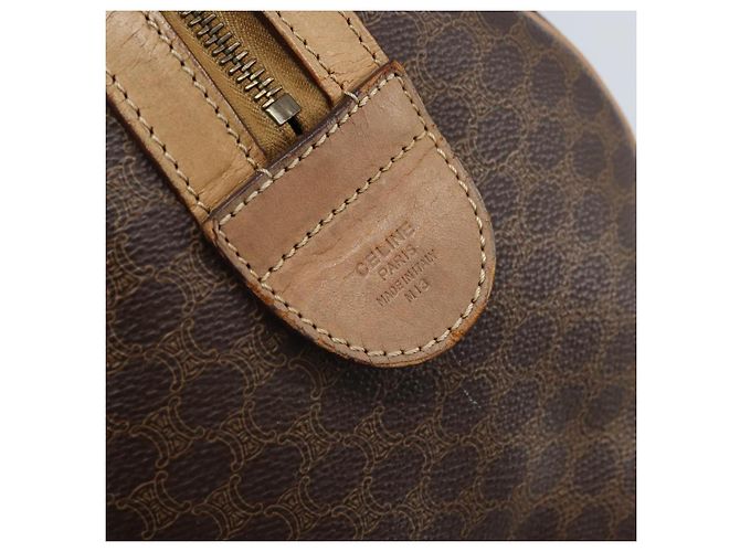 Céline Borsa a mano in tela Macadam CELINE in pelle PVC marrone oro Auth bs33973 D'oro - vista 14