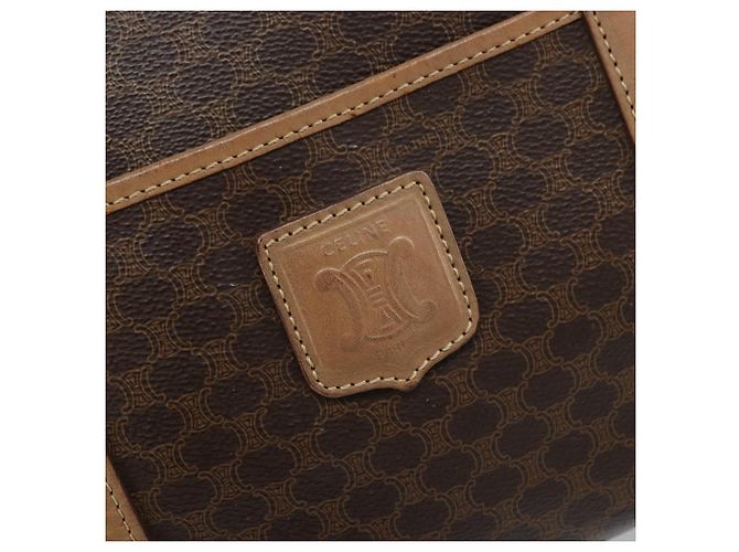 Céline Borsa a mano in tela Macadam CELINE in pelle PVC marrone oro Auth bs33973 D'oro - vista 16
