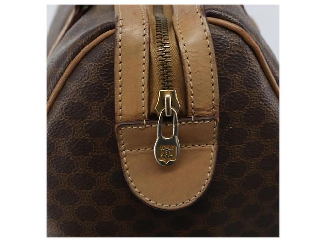 Céline Borsa a mano in tela Macadam CELINE in pelle PVC marrone oro Auth bs33973 D'oro - vista 17