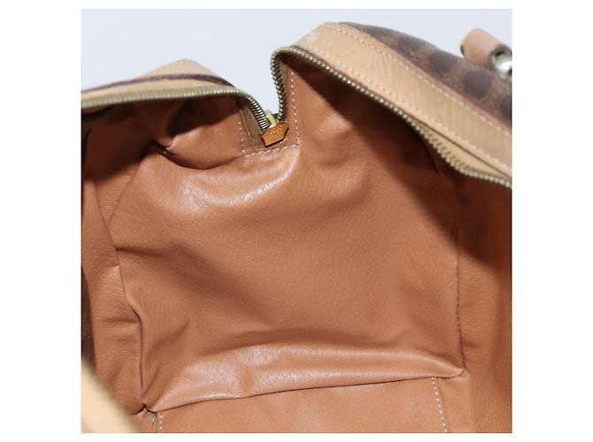 Céline Borsa a mano in tela Macadam CELINE in pelle PVC marrone oro Auth bs33973 D'oro - vista 19