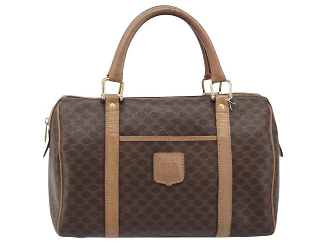 Céline Borsa a mano in tela Macadam CELINE in pelle PVC marrone oro Auth bs33973 D'oro - vista 2