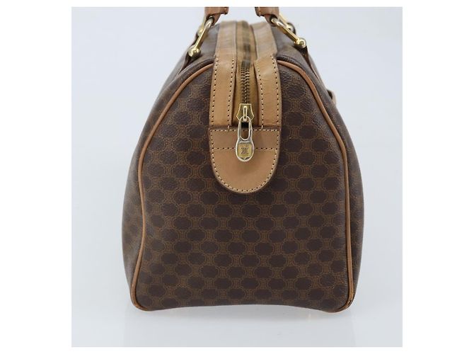 Céline Borsa a mano in tela Macadam CELINE in pelle PVC marrone oro Auth bs33973 D'oro - vista 4