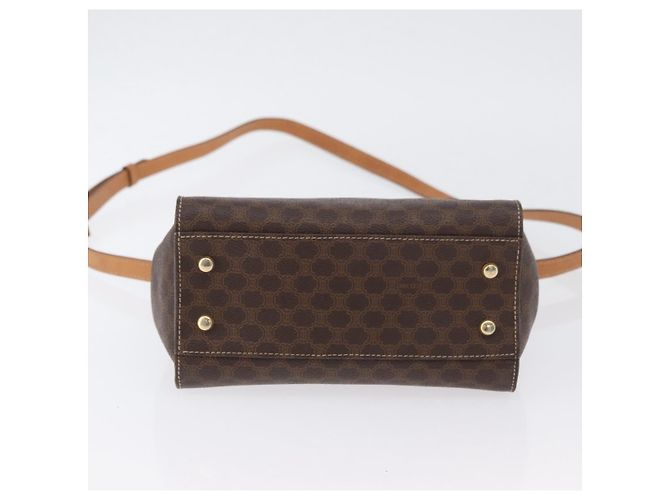 Céline Borsa a mano in tela Macadam CELINE PVC 2 in 1 Marrone Oro Auth bs34055 D'oro - vista 12