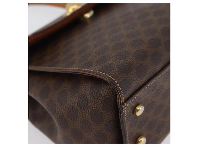 Céline Borsa a mano in tela Macadam CELINE PVC 2 in 1 Marrone Oro Auth bs34055 D'oro - vista 13