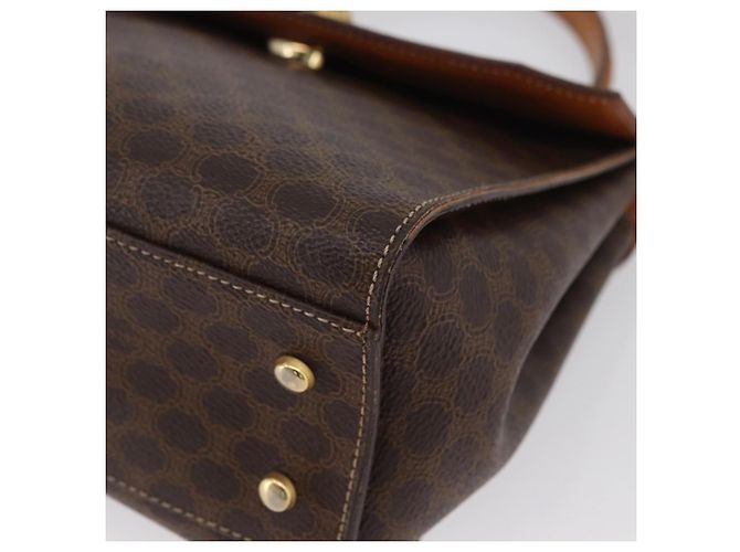 Céline Borsa a mano in tela Macadam CELINE PVC 2 in 1 Marrone Oro Auth bs34055 D'oro - vista 14
