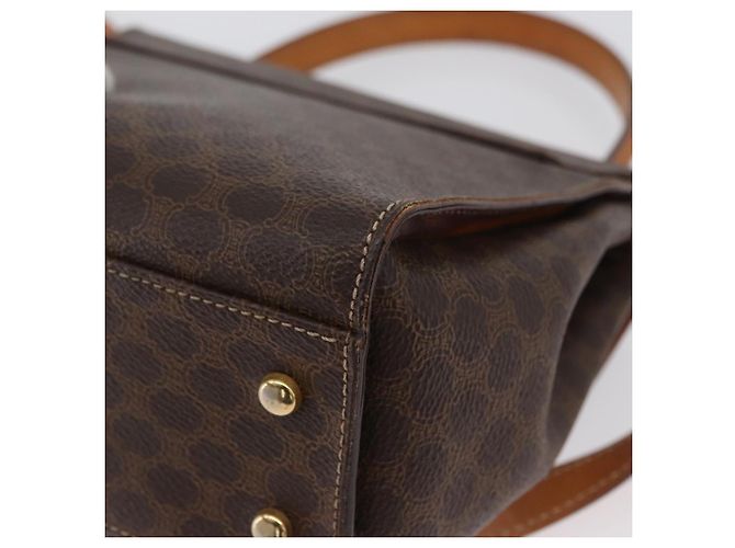 Céline Borsa a mano in tela Macadam CELINE PVC 2 in 1 Marrone Oro Auth bs34055 D'oro - vista 16