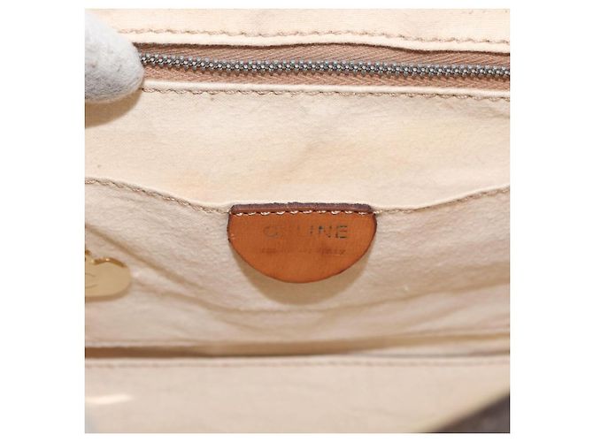 Céline Borsa a mano in tela Macadam CELINE PVC 2 in 1 Marrone Oro Auth bs34055 D'oro - vista 19