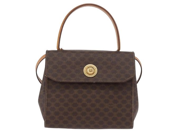 Céline Borsa a mano in tela Macadam CELINE PVC 2 in 1 Marrone Oro Auth bs34055 D'oro - vista 2