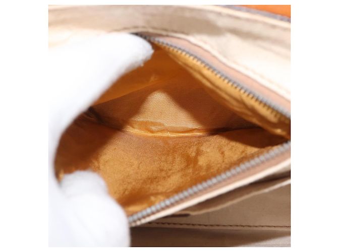 Céline Borsa a mano in tela Macadam CELINE PVC 2 in 1 Marrone Oro Auth bs34055 D'oro - vista 24