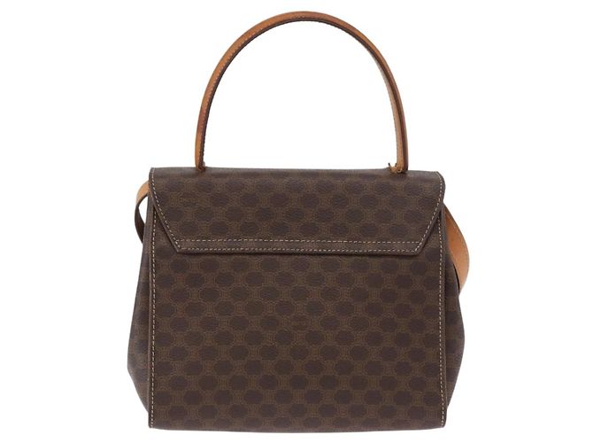 Céline Borsa a mano in tela Macadam CELINE PVC 2 in 1 Marrone Oro Auth bs34055 D'oro - vista 3